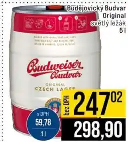 Jip Budějovický Budvar Original světlý ležák 5 l nabídka
