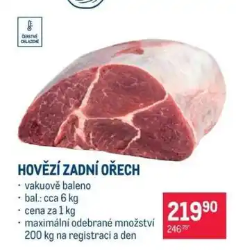 Makro Hovězí zadní ořech nabídka
