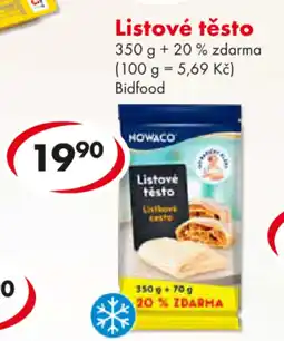 CBA Listové těsto nabídka
