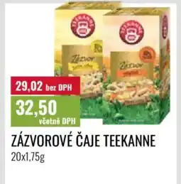 Ratio Zázvorové čaje Teekanne nabídka