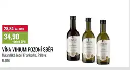 Ratio Vína vinium Pozdní sběr nabídka