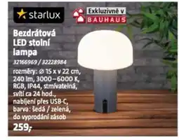 Bauhaus Bezdrátová LED stolní lampa nabídka