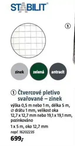 Bauhaus Čtvercové pletivo svařované - zinek nabídka