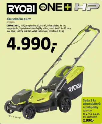 Bauhaus RYOBI Aku sekačka 33 cm nabídka