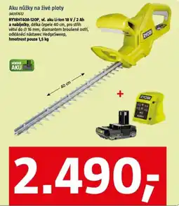 Bauhaus RYOBI Aku nůžky na živé ploty nabídka