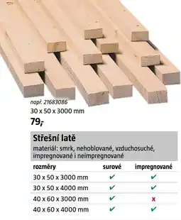 Bauhaus Střešní latě nabídka