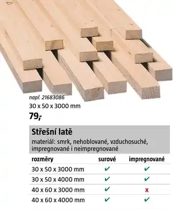 Bauhaus Střešní latě nabídka