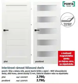 Bauhaus Interiérové rámové fóliované dveře nabídka