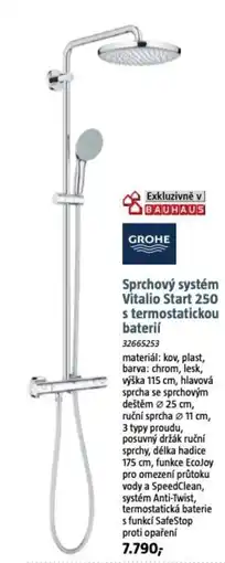 Bauhaus Sprchový systém Vitalio Start 250 s termostatickou baterií nabídka