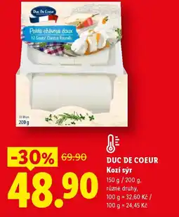 Lidl DUC DE COEUR Kozí sýr nabídka