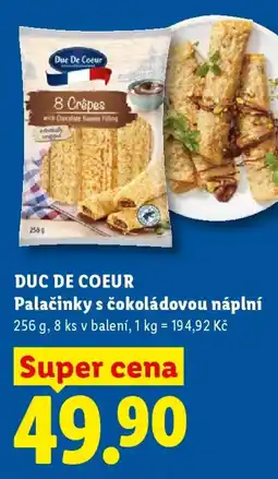 Lidl DUC DE COEUR Palačinky s čokoládovou náplní nabídka