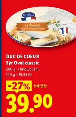 Lidl DUC DE COEUR Sýr Oval classic nabídka