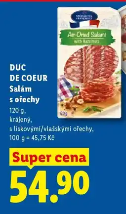 Lidl DUC DE COEUR Salám s ořechy nabídka