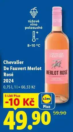 Lidl Chevalier De Fauvert Merlot Rosé 2024 nabídka
