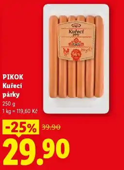 Lidl PIKOK Kuřecí párky nabídka