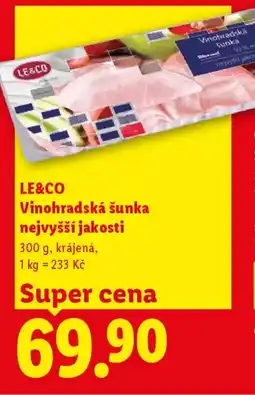 Lidl LE&CO Vinohradská šunka nejvyšší jakosti nabídka