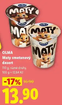 Lidl OLMA Maty smetanový dezert nabídka