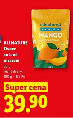 Lidl ALLNATURE Ovoce sušené mrazem nabídka