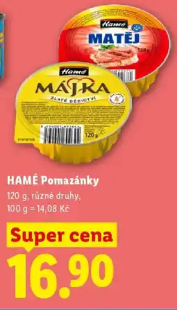 Lidl HAMÉ Pomazánky nabídka