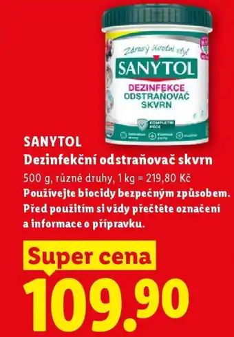 Lidl SANYTOL Dezinfekční odstraňovač skvrn nabídka
