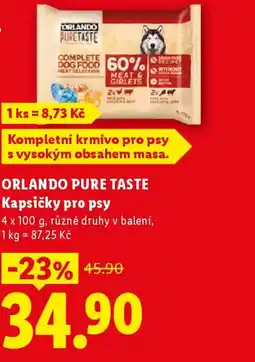 Lidl ORLANDO PURE TASTE Kapsičky pro psy nabídka
