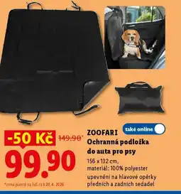 Lidl ZOOFARI Ochranná podložka do auta pro psy nabídka