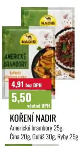 Ratio Koření nadir nabídka