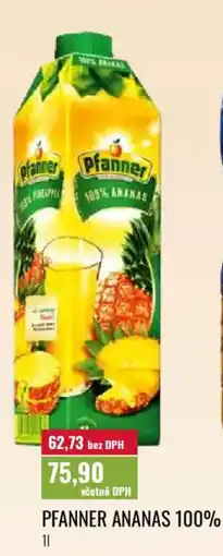 Ratio Pfanner ananas 100% nabídka