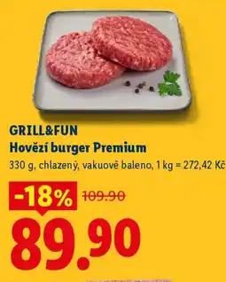 Lidl GRILL&FUN Hovězí burger Premium nabídka