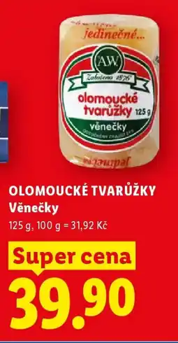 Lidl OLOMOUCKÉ TVARŮŽKY Věnečky nabídka