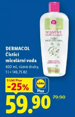 Lidl DERMACOL Čisticí micelární voda nabídka