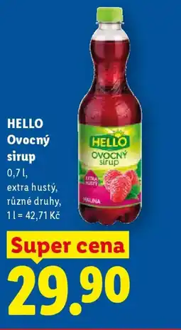 Lidl HELLO Ovocný sirup nabídka