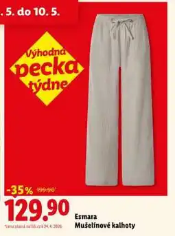 Lidl Esmara Mušelínové kalhoty nabídka