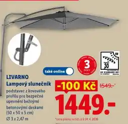 Lidl LIVARNO Lampový slunečník nabídka