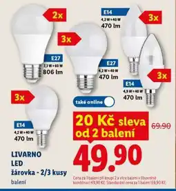 Lidl LIVARNO LED žárovka - 2/3 kusy balení nabídka