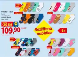 Lidl PONOŽKY – 5 PÁRŮ nabídka