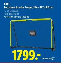 Lidl EXIT Fotbalová branka Tempo, 184 x 122 x 60 cm nabídka