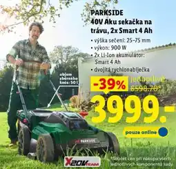 Lidl PARKSIDE 40V Aku sekačka na trávu, 2x Smart 4 Ah nabídka
