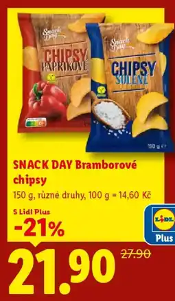 Lidl SNACK DAY Bramborové chipsy nabídka
