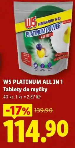 Lidl W5 PLATINUM ALL IN 1 Tablety do myčky nabídka