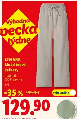 Lidl ESMARA Mušelínové kalhoty nabídka
