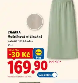 Lidl ESMARA Mušelínová midi sukně nabídka