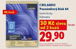 Lidl CRELANDO Poznámkový blok A4 nabídka