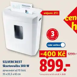 Lidl SILVERCREST Skartovačka 300 W nabídka