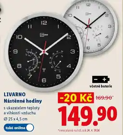Lidl LIVARNO Nástěnné hodiny nabídka