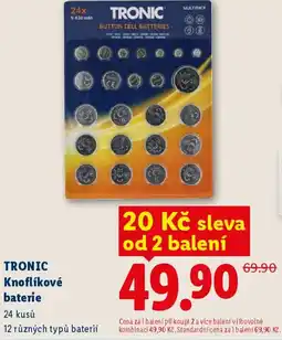 Lidl TRONIC Knoflíkové baterie nabídka