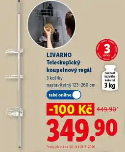 Lidl LIVARNO Teleskopický koupelnový regál nabídka