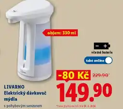 Lidl LIVARNO Elektrický dávkovač mýdla nabídka