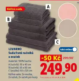 Lidl LIVARNO Sada froté ručníků a osušek nabídka