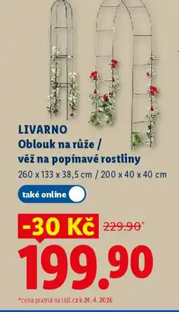 Lidl LIVARNO Oblouk na růže / věž na popínavé rostliny nabídka
